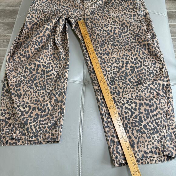 Gap Women's XL NWT Mid Rise Pull-on Leopard Barrel Jeans - Picture 5 of 9